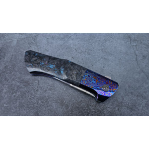 СОНЯЧНА ХВИЛЯ складаний ніж ручної роботи майстерня GRYFON, сталь - Дамаська сталь (Damascus), 63 HRC. Photo 2